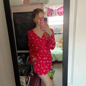 H&M Red Floral Romper